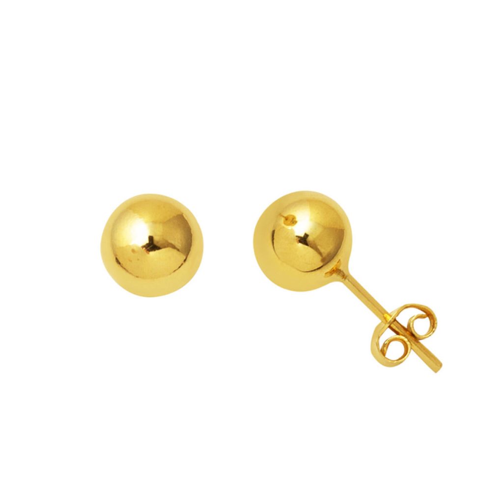 14 Carats Or Top Boucle d&rsquo;Oreille 6 mm.