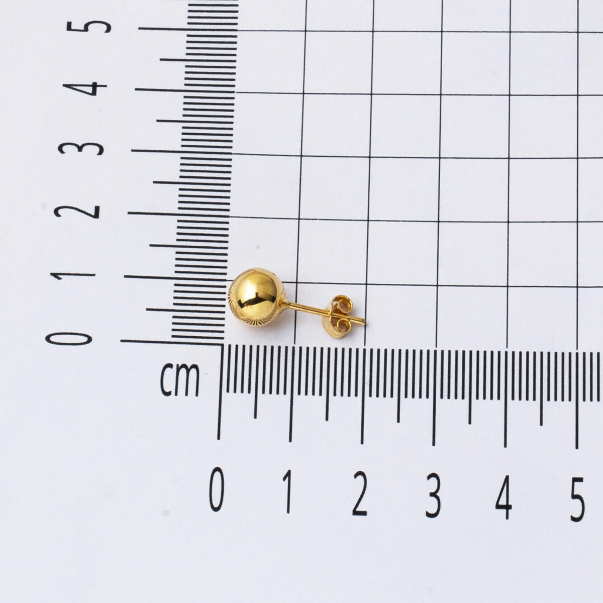 14 Ayar Altın Top Küpe 8 mm. - Görsel 6