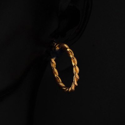 22 Ayar Altın 4 Cm. Burma Küpe - 22K - 4.47g - EZ Gold