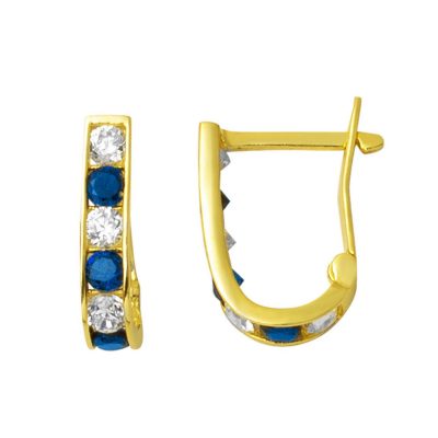 14 Carats Or Bleu avec Pierres Çocuk Boucle d'oreillesi