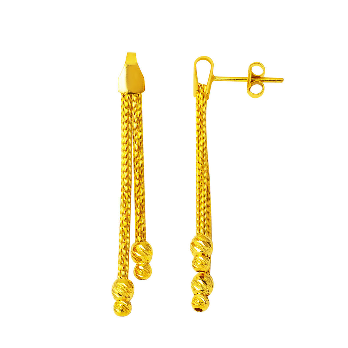 Mesh Tresse 22 Carats Or Sarkaç Boucle d'Oreille