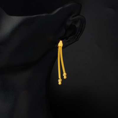 Mesh Tressé 22 Carats Or Sarkaç Boucle d'oreille - 22K - 3.86g - EZ Gold