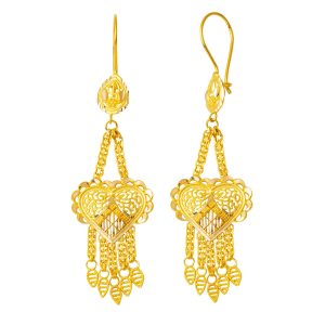 Indian Style with Tassels Sarkıt Gold Earring