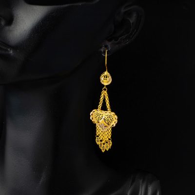 Hint Tarzı Püsküllü Sarkıt Altın Küpe - 14K - 5.6g - EZ Gold