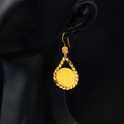 Quarter Goldlı 22K Gold Earring - 22K - 8.55g - EZ Gold