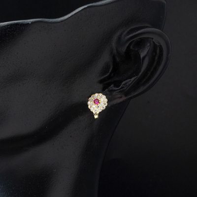 avec Fleurs 14 Carats Or Çocuk Boucle d'oreillesi - 14K - 1.34g - EZ Gold