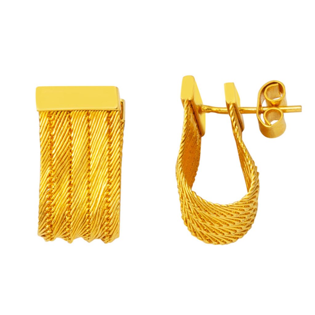 22 Karat Gold Trabzon Woven Earring