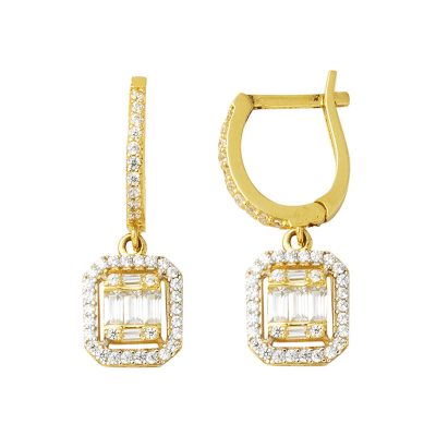 Baguette 14 Carats Or Sarkıt Boucle d'oreille