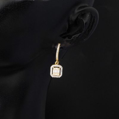 Baguette 14 Carats Or Sarkıt Boucle d'oreille - 14K - 3.34g - EZ Gold