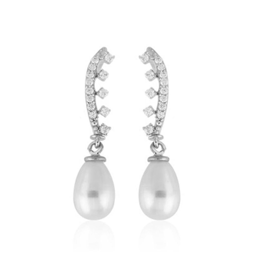 Enna Pearl White Gold Earring