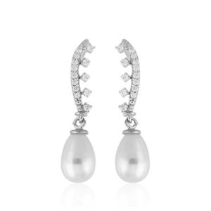 Enna Pearl White Gold Earring
