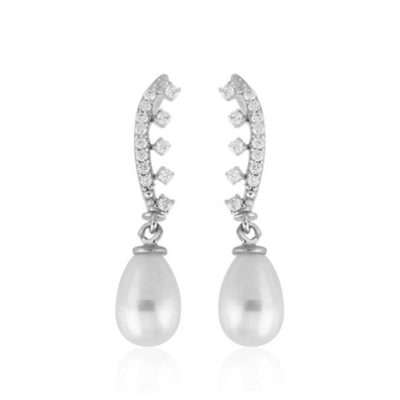 Enna avec Perles Blanc Or Boucle d'oreille