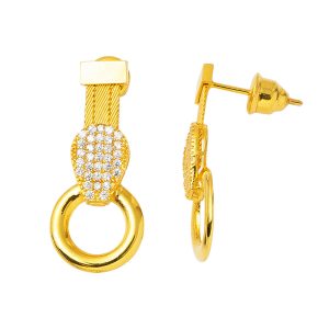 14 Carats Trabzon Tresse Or Boucle d&rsquo;Oreille
