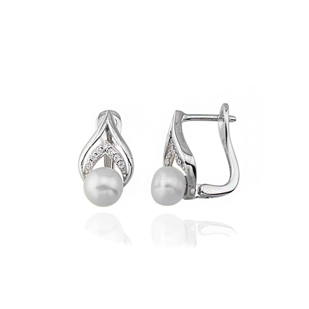 Velletri Pearl White Gold Earring