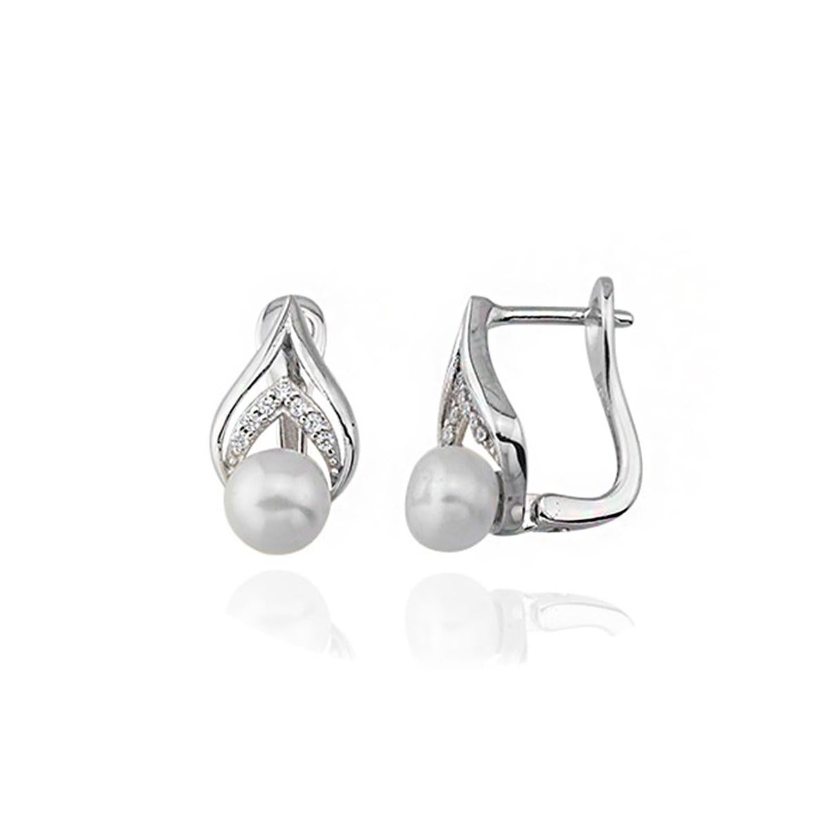 Velletri Pearl White Gold Earring