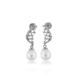 Valenza de Perles Blanc Or Boucle d&rsquo;Oreille