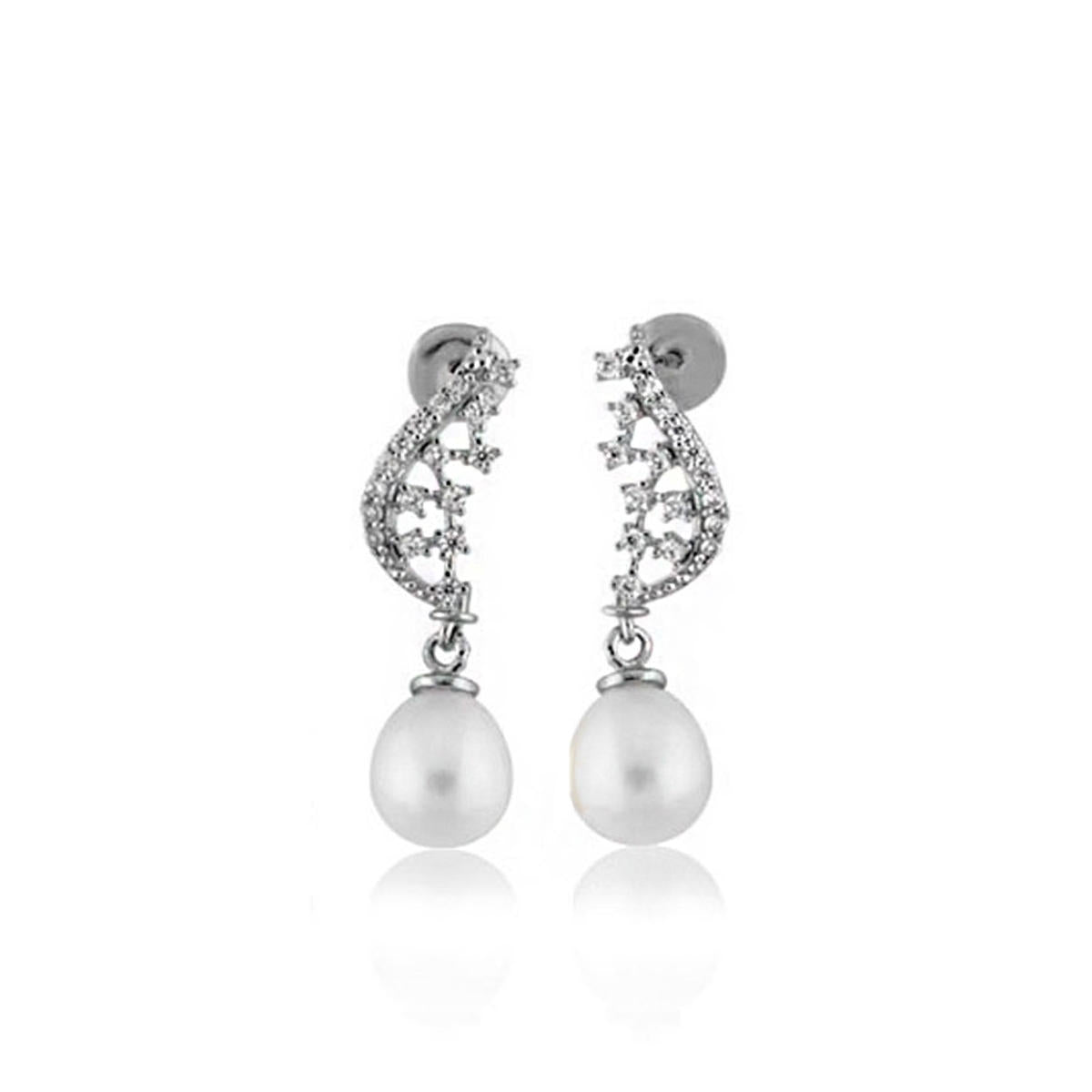 Valenza Pearl White Gold Earring