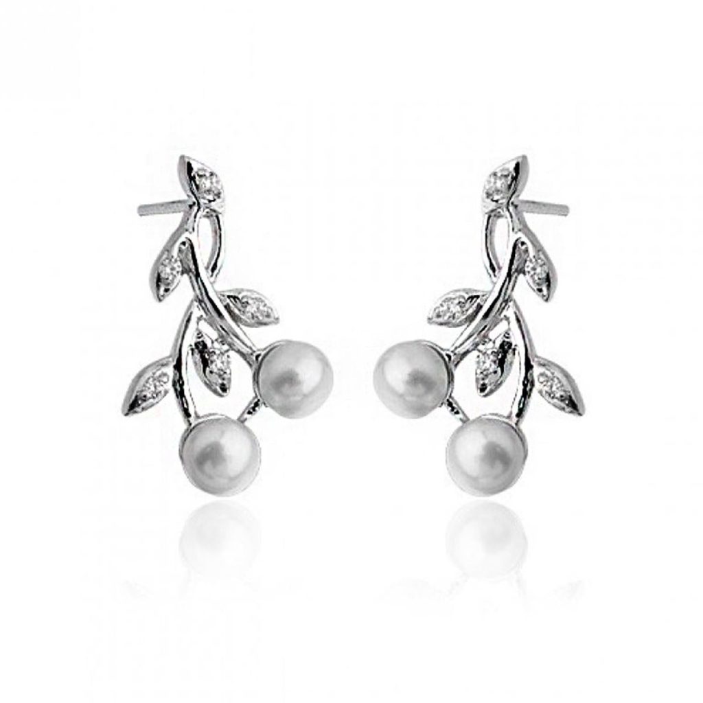 Terra Pearl White Gold Earring