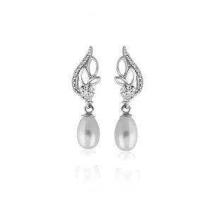 Sanremo de Perles Blanc Or Boucle d&rsquo;Oreille