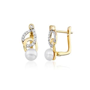 Nuova de Perles Or Boucle d&rsquo;Oreille