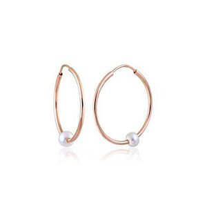 Classic Hoop Pearl Gold Earring