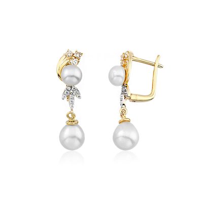 Neo de Perles Or Boucle d'Oreille