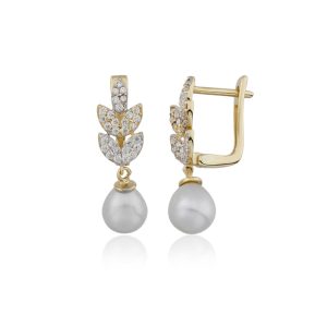 Nea Pearl Gold Earring