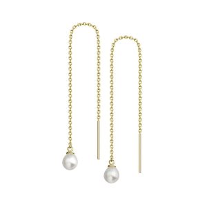 Modena Pearl Gold Chain Earring