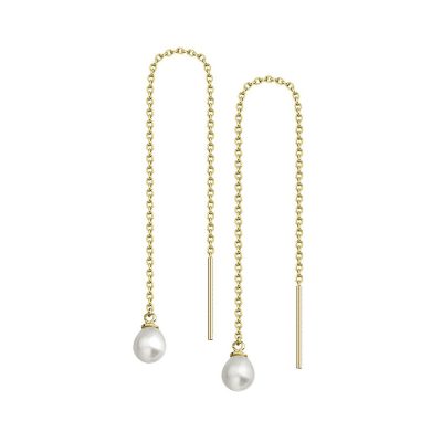 Modena de Perles Or Chaine Boucle d'Oreille