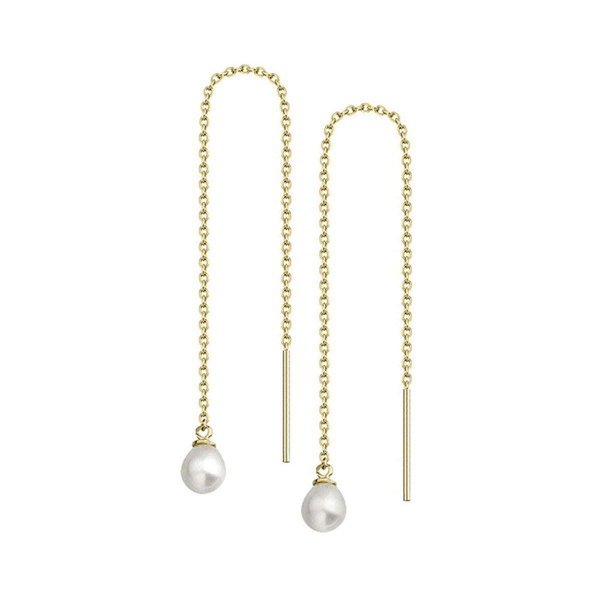 Modena Pearl Gold Chain Earring