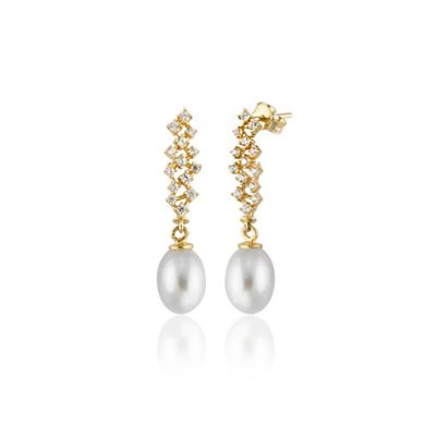 Mia de Perles Or Boucle d'Oreille