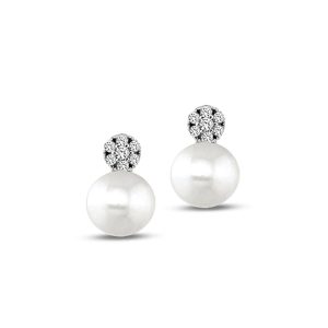 Massima Pearl White Gold Earring