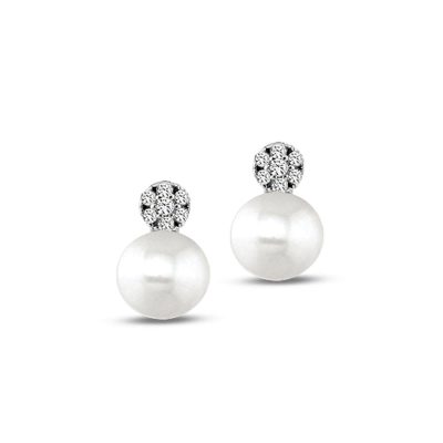 Massima de Perles Blanc Or Boucle d'Oreille