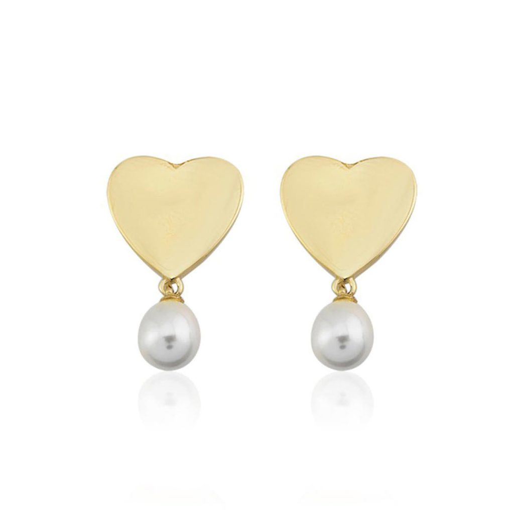 Juliette de Perles Coeur Or Boucle d&rsquo;Oreille