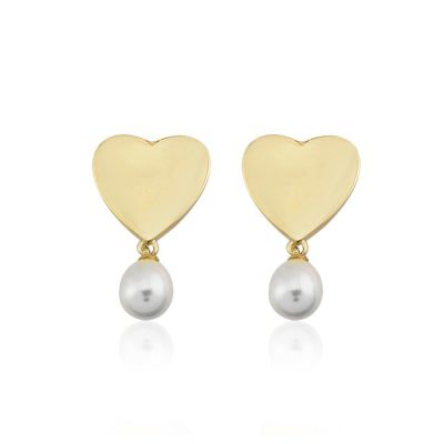 Juliette de Perles Coeur Or Boucle d'Oreille