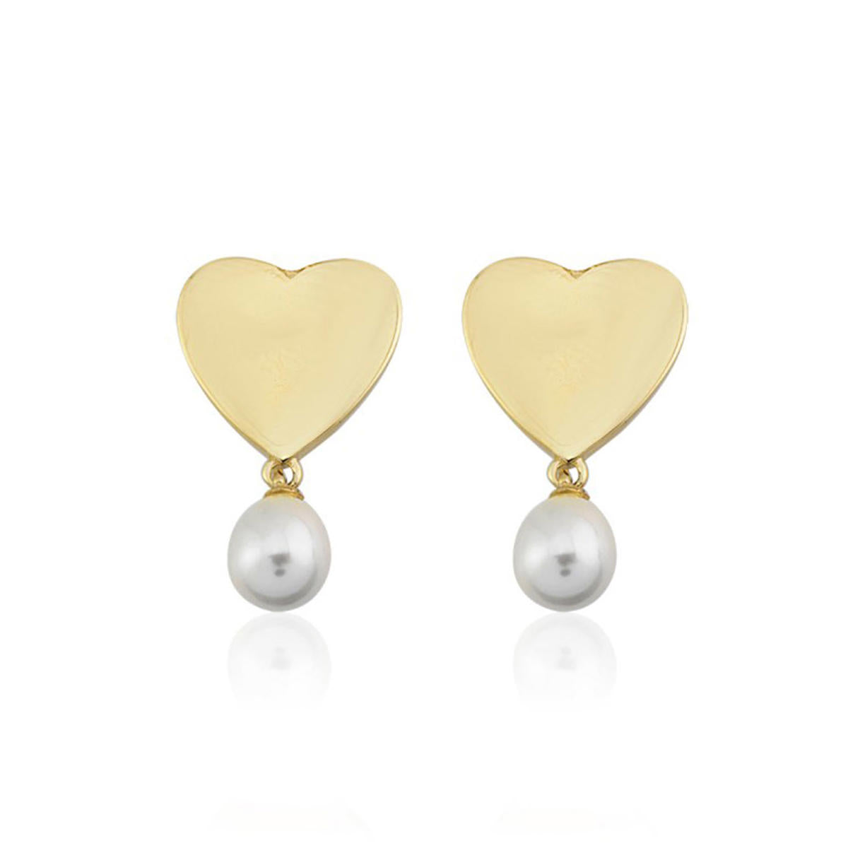 Juliette Pearl Heart Gold Earring