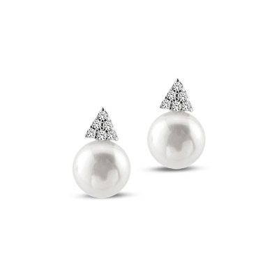 Inera de Perles Blanc Or Boucle d'Oreille