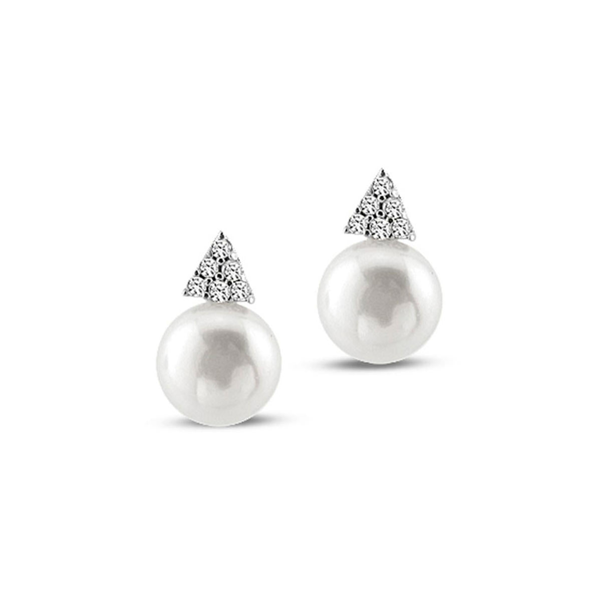 Inera de Perles Blanc Or Boucle d'Oreille