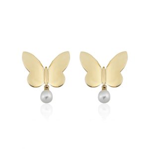 Farfalla Pearl Gold Earring