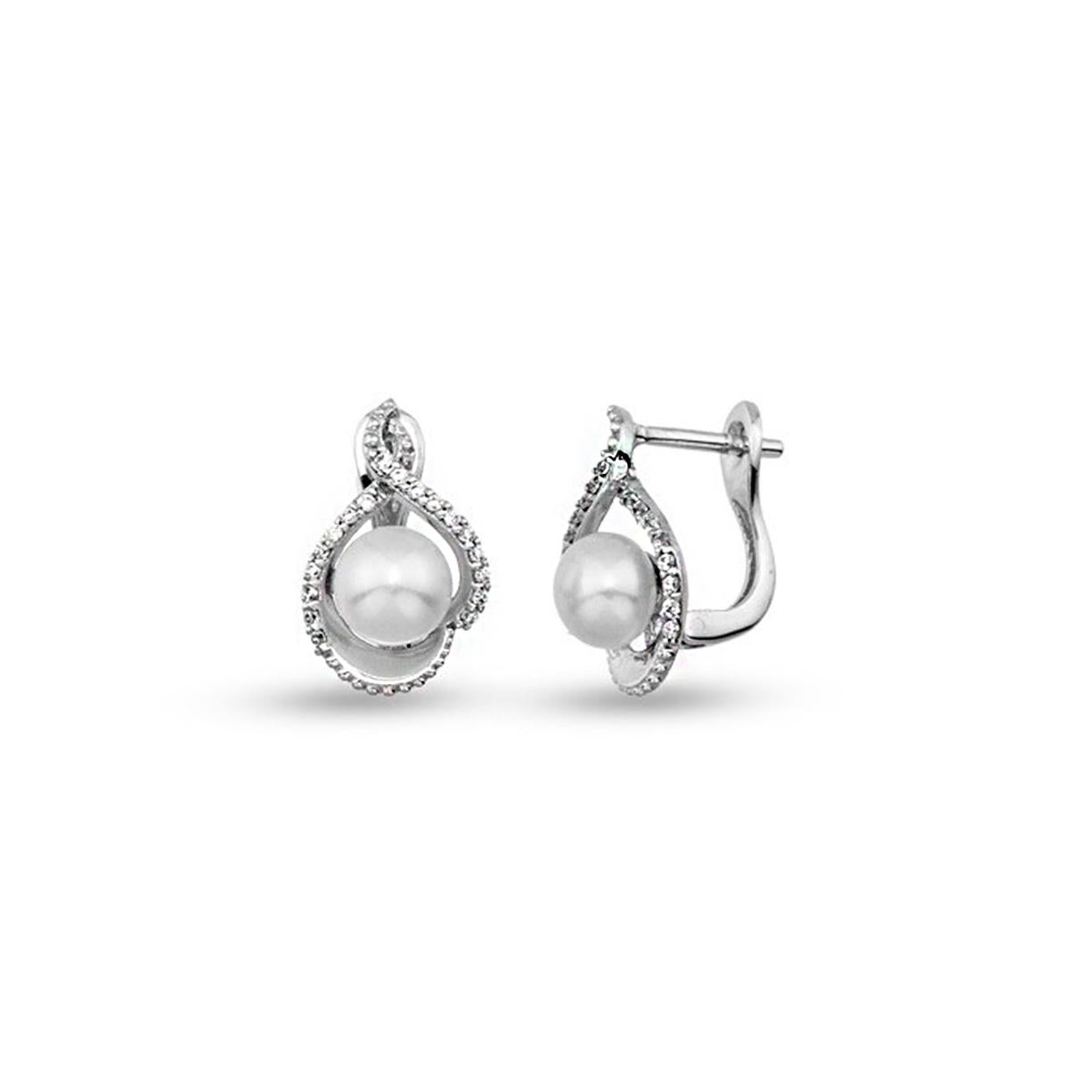 Etna Pearl White Gold Earring