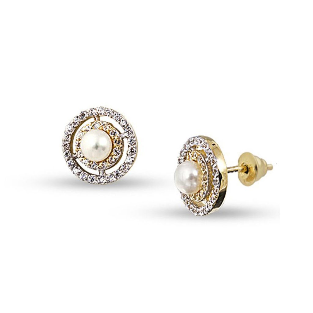Asti de Perles Or Boucle d&rsquo;Oreille