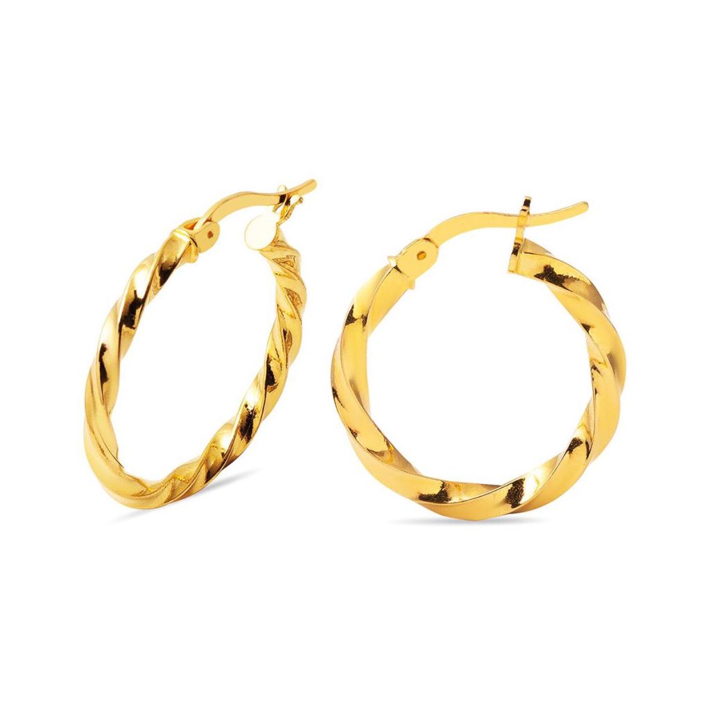 Torsade 1,8 cm. Çaplı 22 Carats Creole Boucle d&rsquo;Oreille