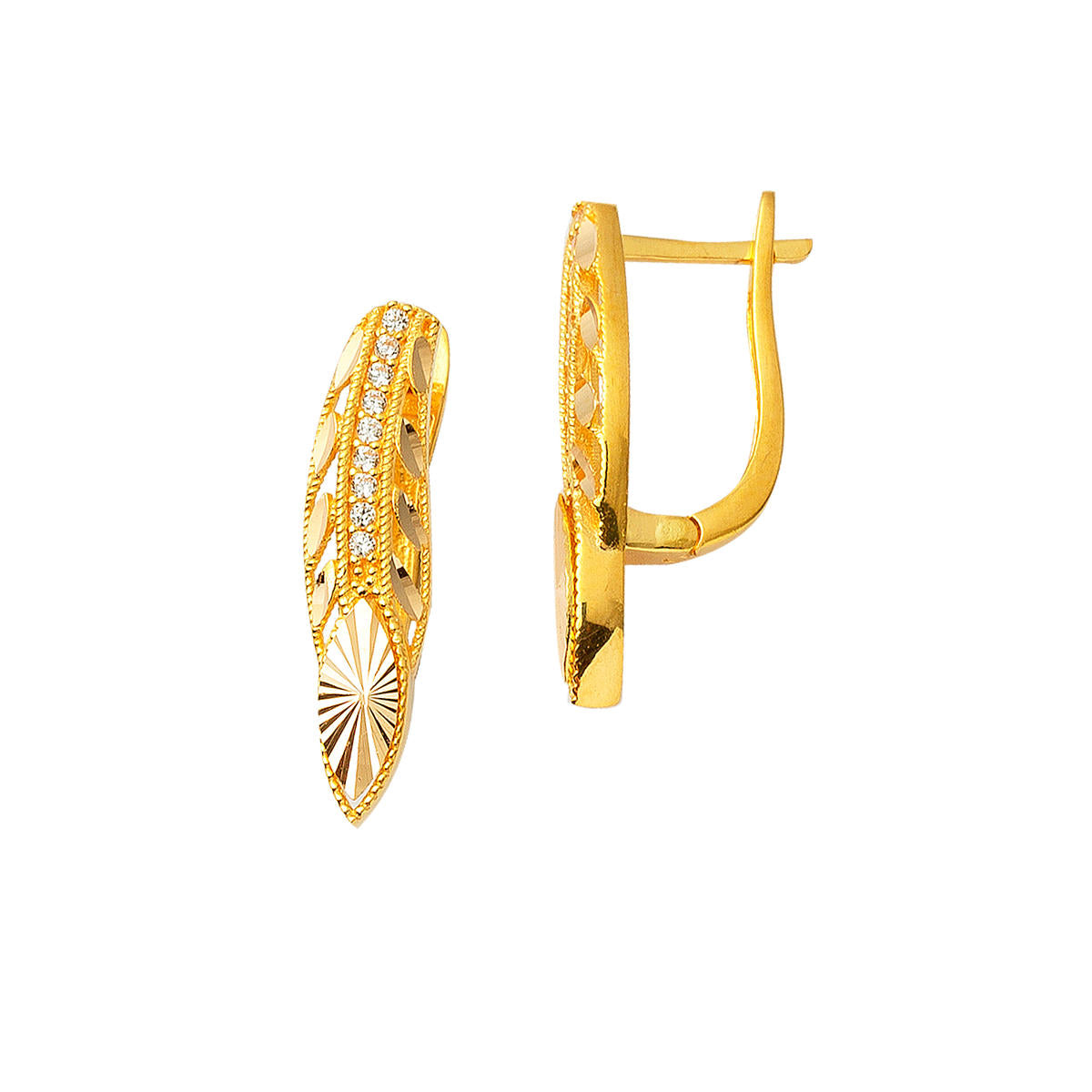 Filigree 22 Karat Gold Earring