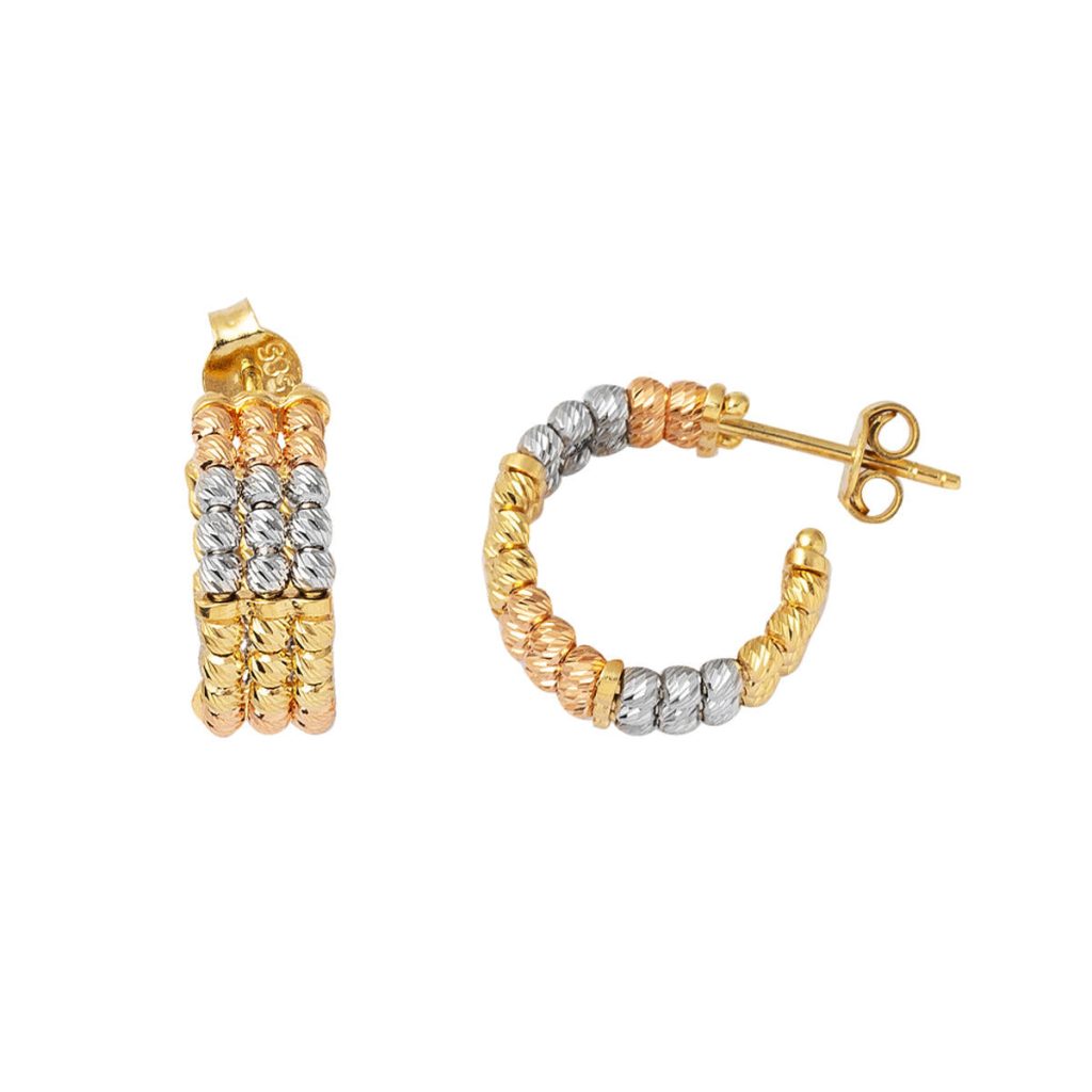 Tricolor Top Top Gold Earring
