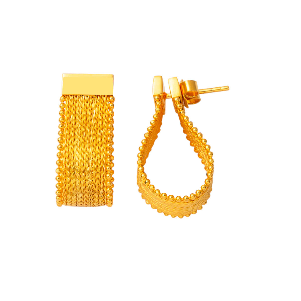 Kafkas Mailleı sans Pierre Or Boucle d'Oreille