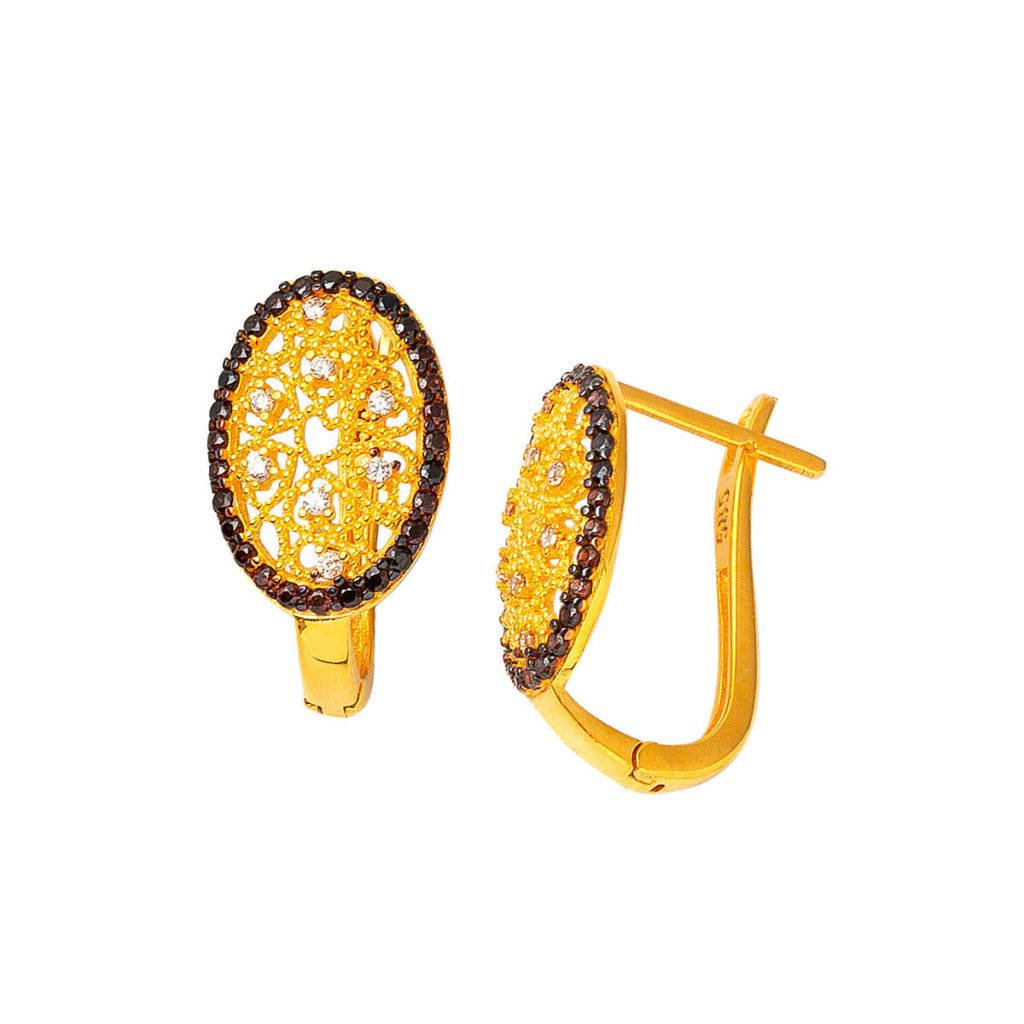 with Heart Tree of Life Gold Earring