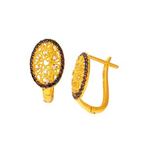 avec Cœur Fleur de Vie Or Boucle d&rsquo;Oreille