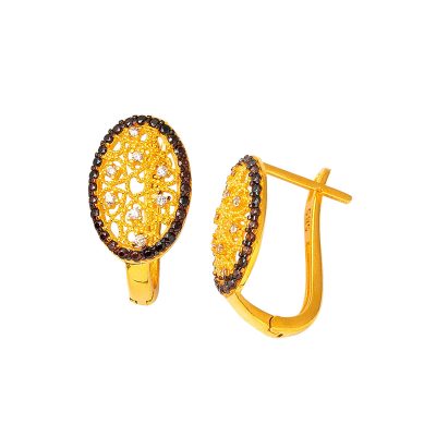 avec Cœur Fleur de Vie Or Boucle d'oreille