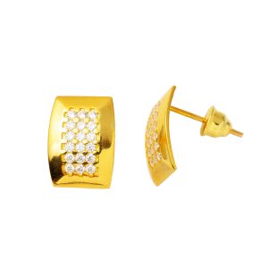 avec Pierres Maille Trabzon 14 Carats Or Boucle d&rsquo;Oreille