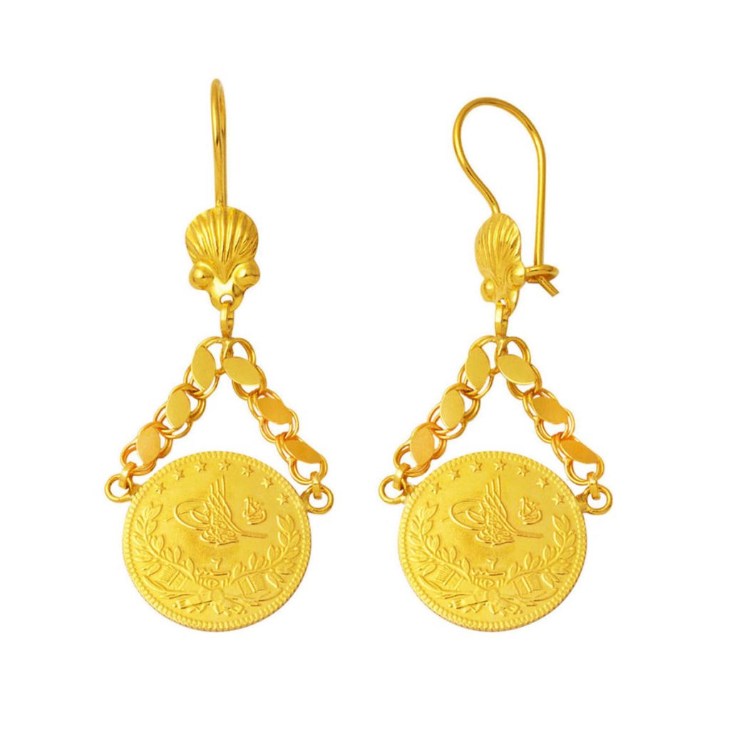 Quarter Reşatlı 22 Karat Gold Earring